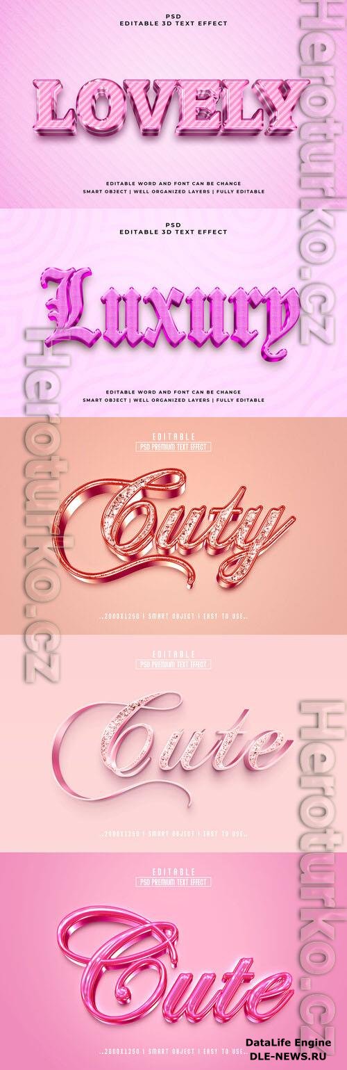 Psd style text effect editable set vol 315