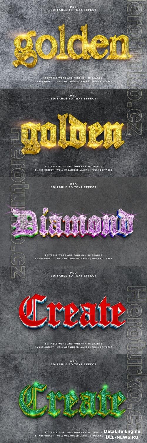 Psd style text effect editable set vol 313