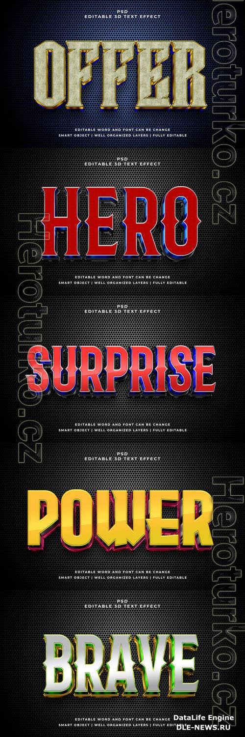 Psd style text effect editable set vol 312