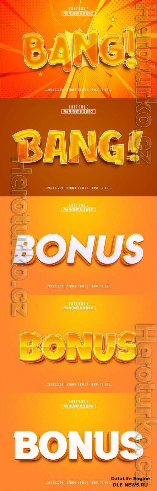 Psd style text effect editable set vol 308