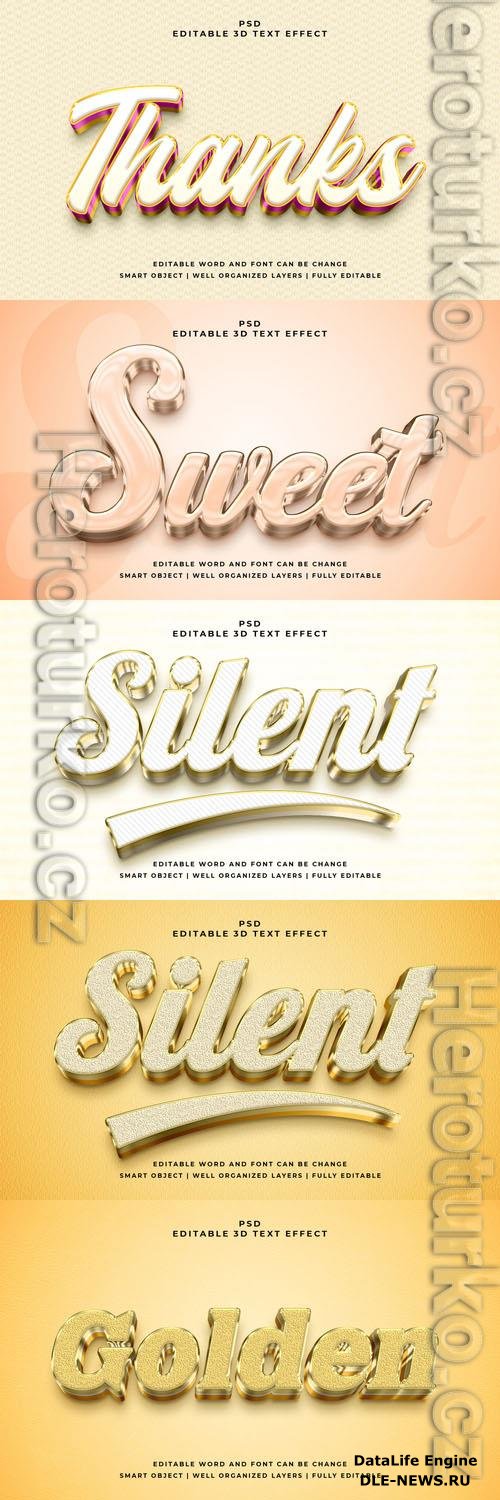 Psd style text effect editable set vol 306