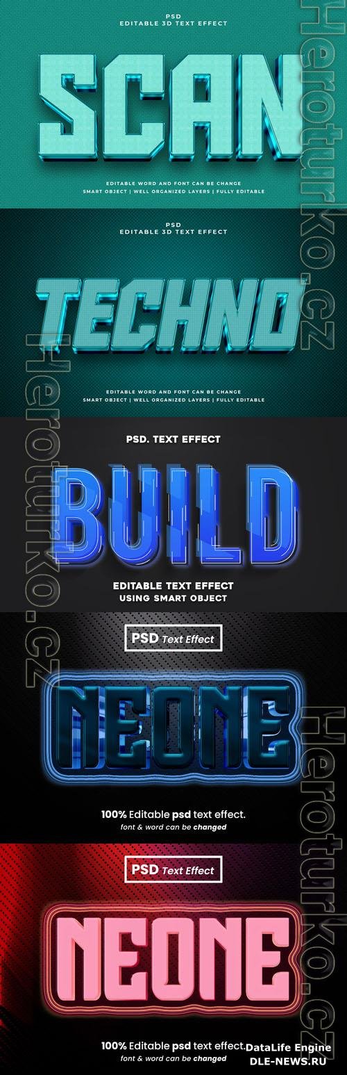 Psd style text effect editable set vol 332