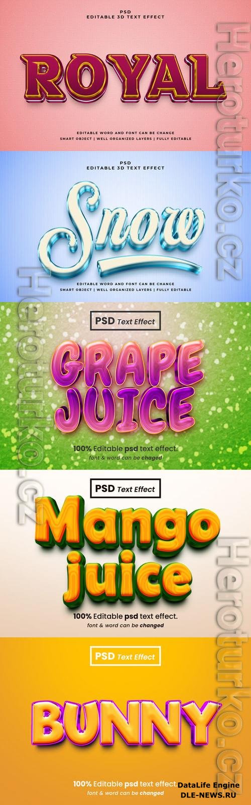 Psd style text effect editable set vol 327