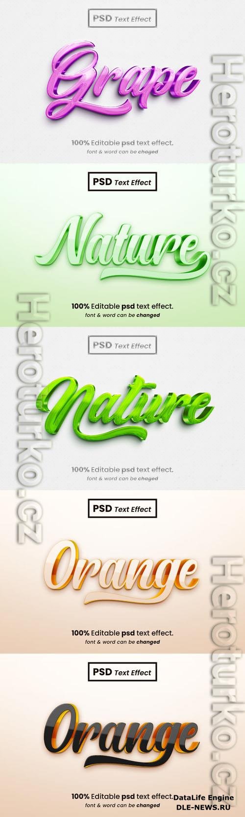 Psd style text effect editable set vol 326