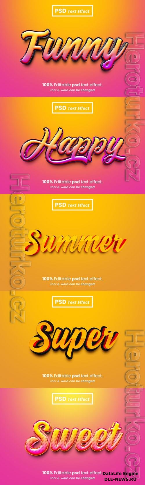 Psd style text effect editable set vol 325