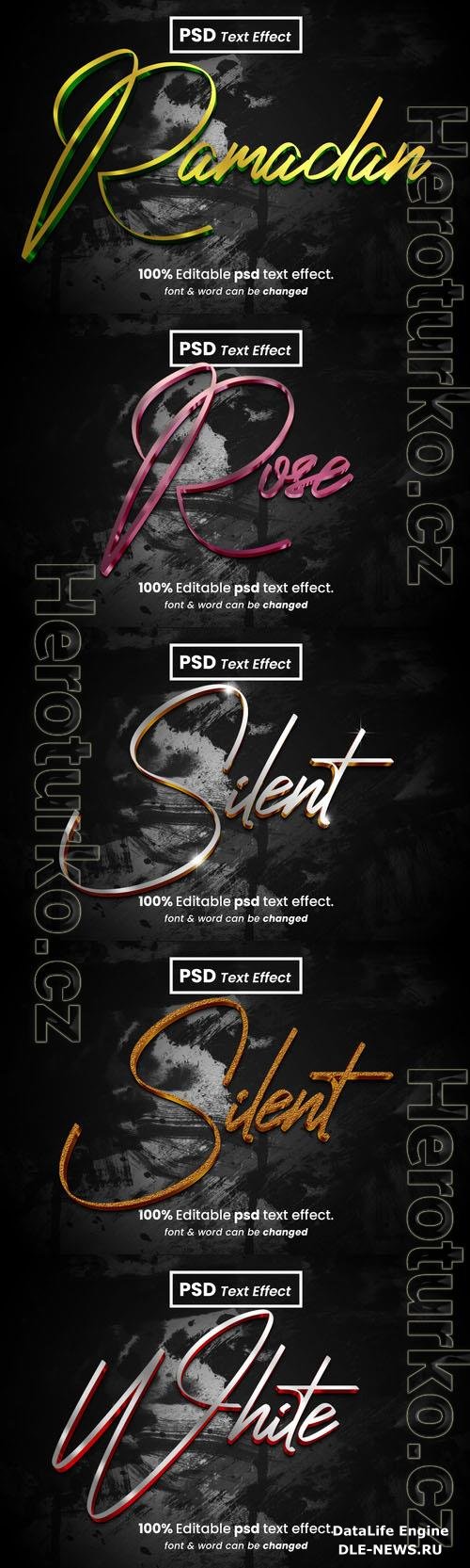 Psd style text effect editable set vol 323