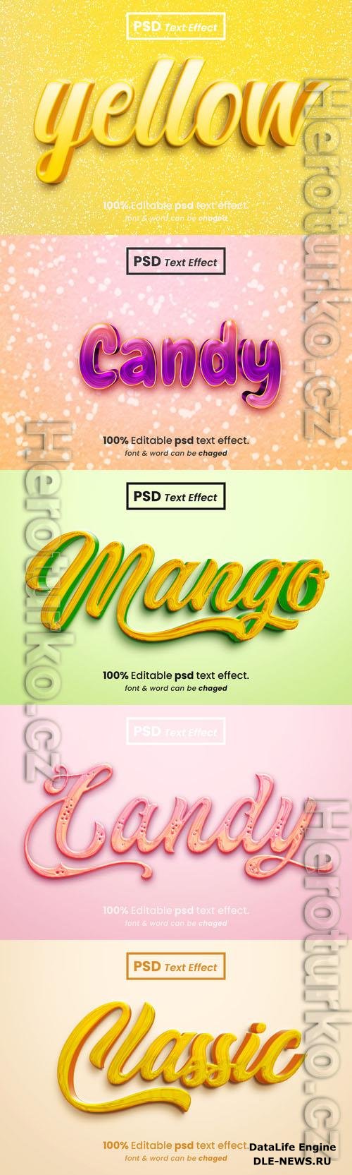 Psd style text effect editable set vol 322