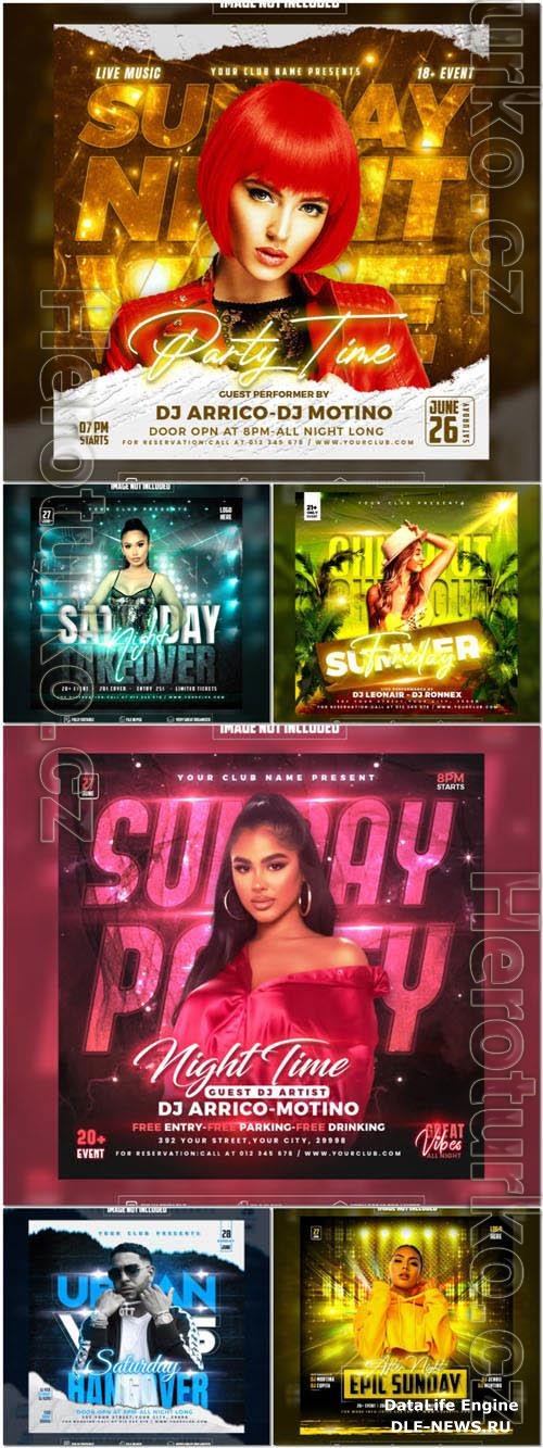 Flyer social media post, psd banner set vol 146