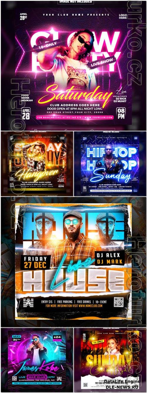 Flyer social media post, psd banner set vol 143