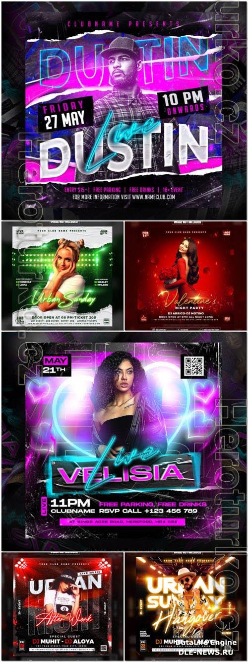 Flyer social media post, psd banner set vol 139