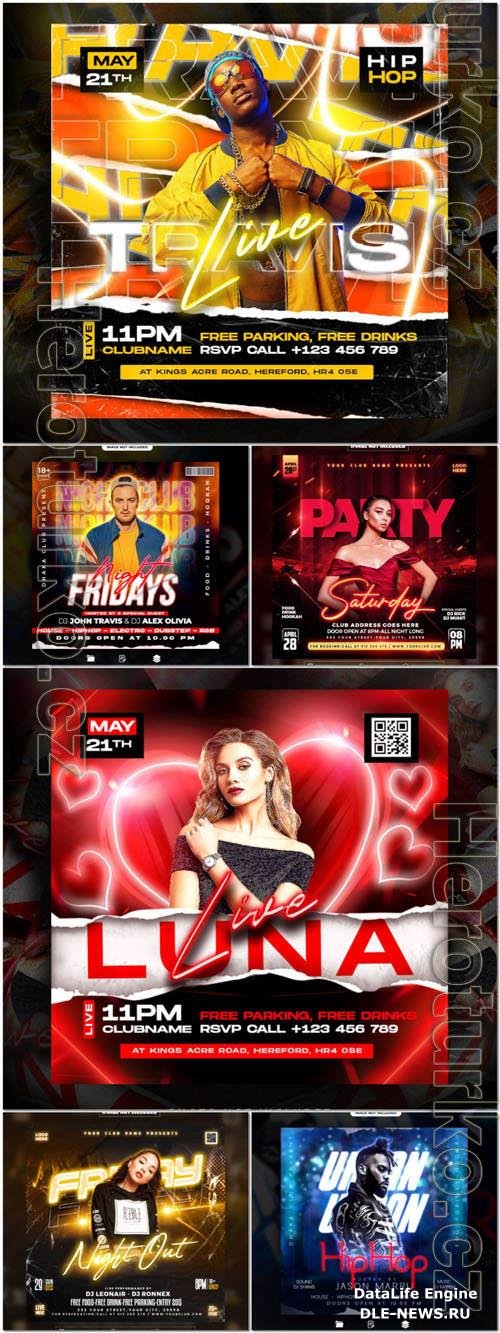 Flyer social media post, psd banner set vol 138