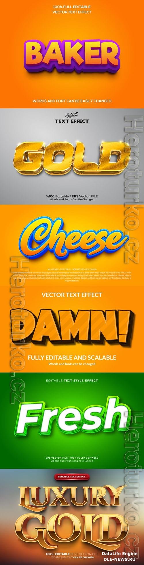 Vector 3d text editable, text effect font vol 66