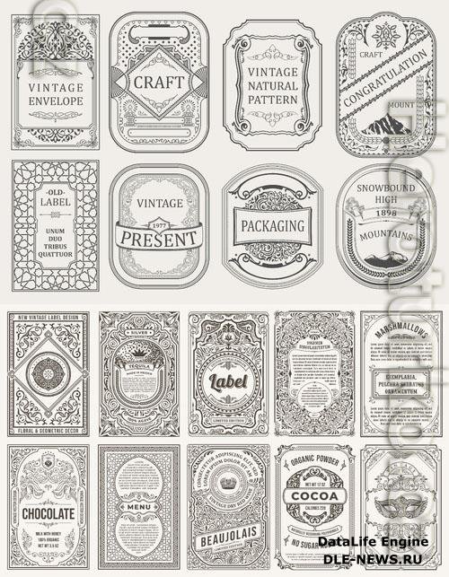 Set vintage vector labels