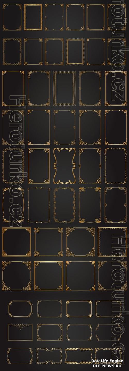 Golden vintage frames vector collection