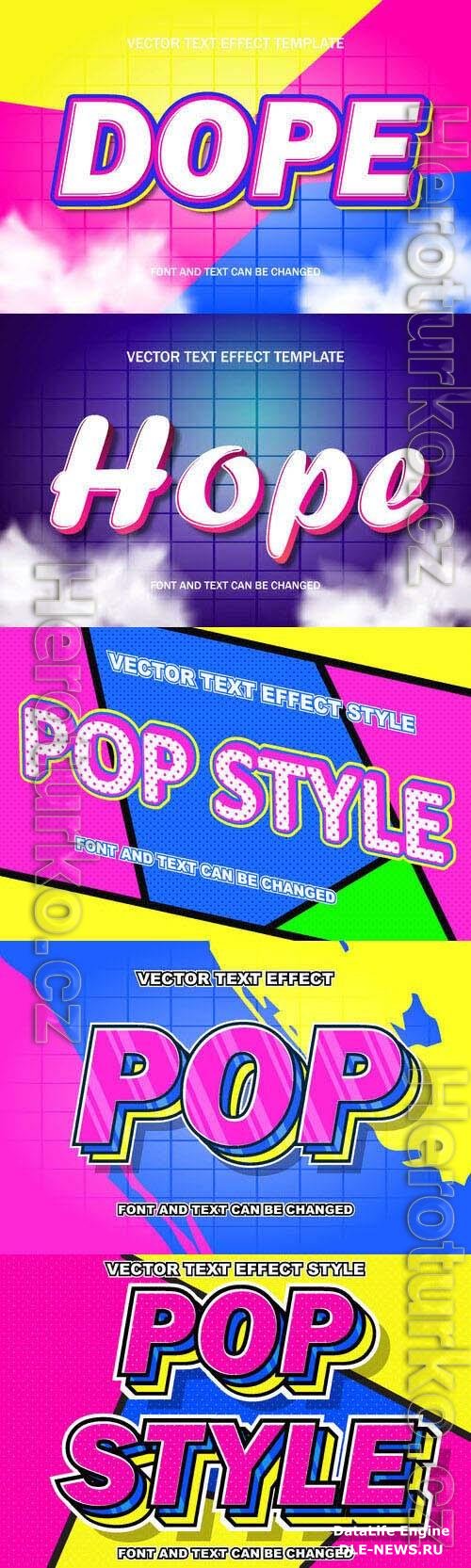 Vector 3d text editable, text effect font design
 set vol 82