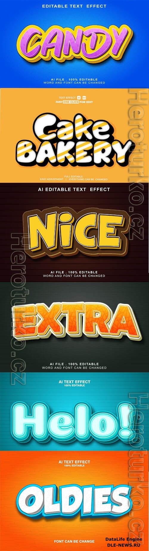 Vector 3d text editable, text effect font vol 93