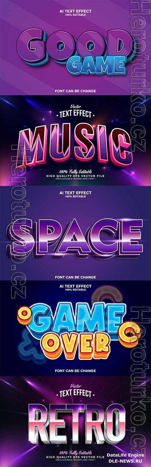 Vector 3d text editable, text effect font vol 92