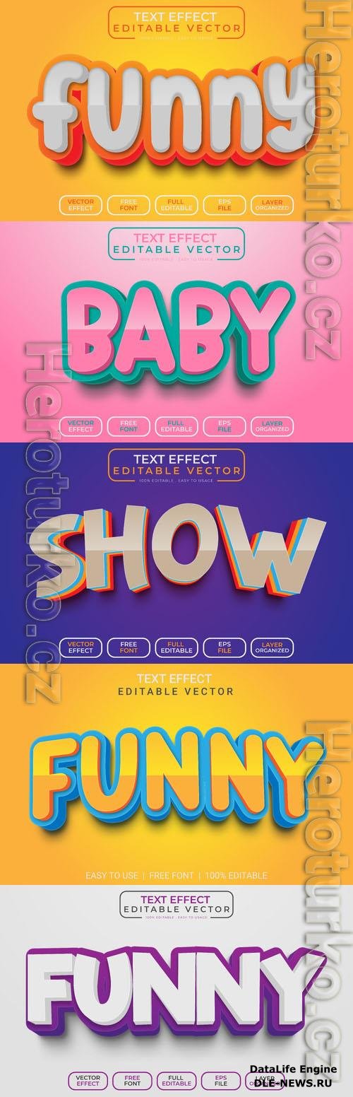 Vector 3d text editable, text effect font vol 87