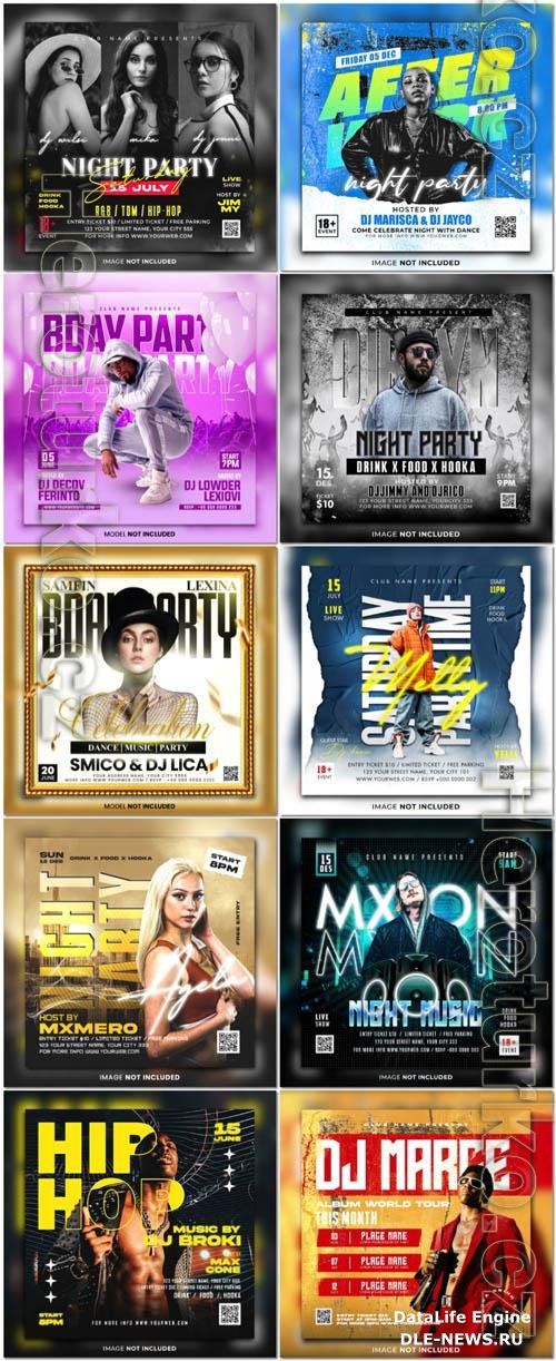 Flyer social media post, psd banner set vol 149