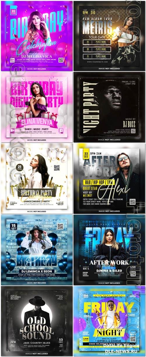 Flyer social media post, psd banner set vol 148