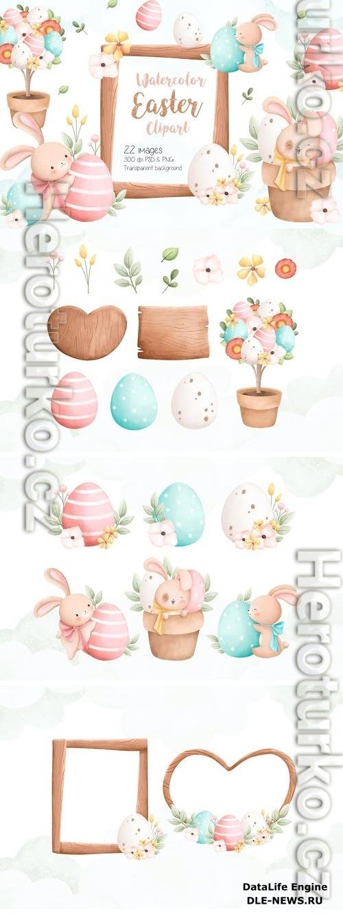 Watercolor Easter Clipart Beautiful Design