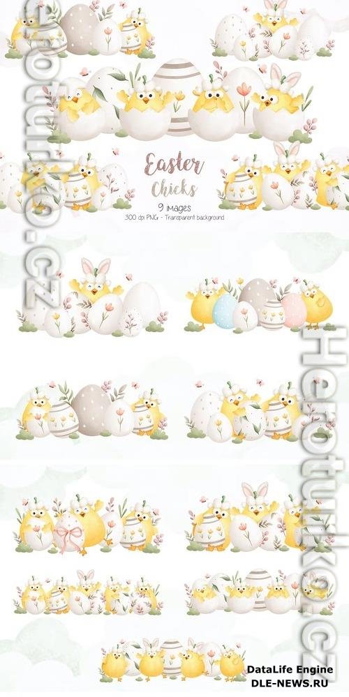 Easter Chicks Clipart Beautiful Design