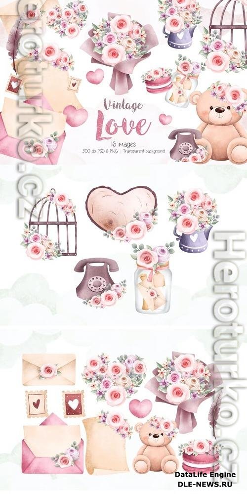 Vintage Love Clipart