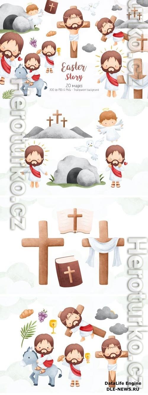 Easter Story Clipart Design