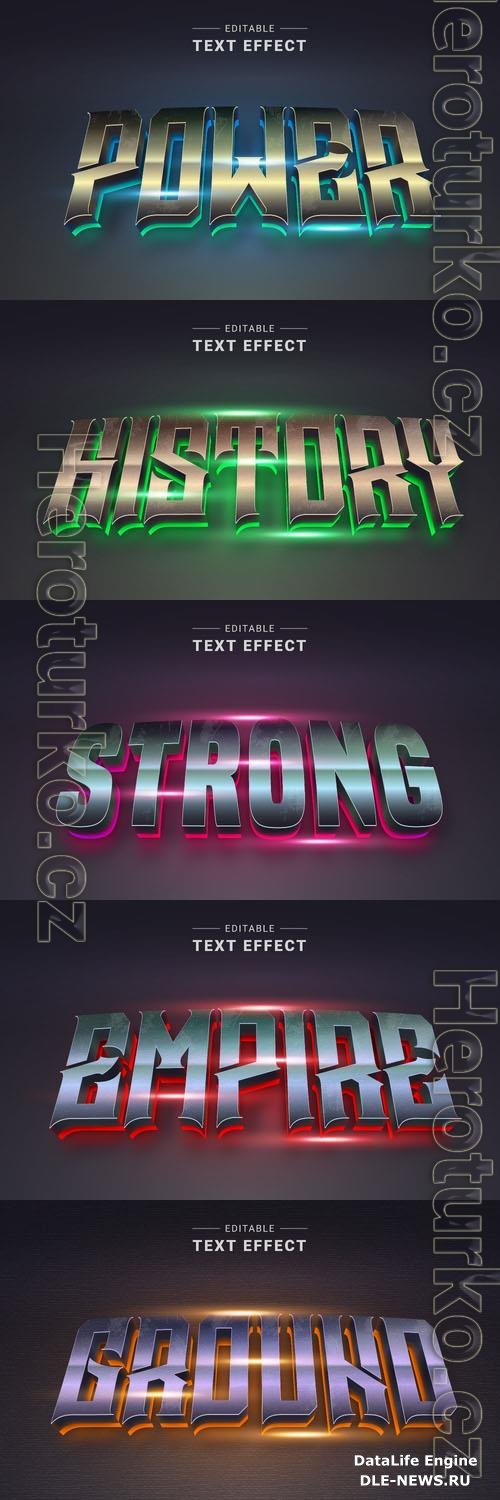 Vector 3d text editable, text effect font design
 vol 103