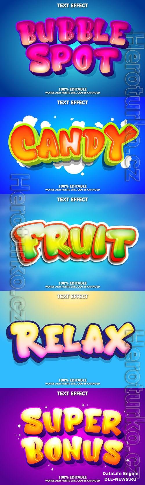 Vector 3d text editable, text effect font design
 vol 96