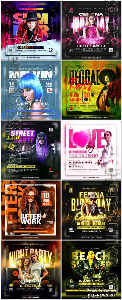 Flyer social media post, psd banner set vol 161