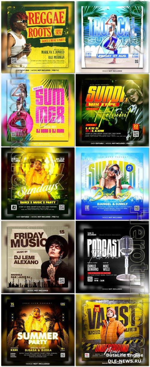 Flyer social media post, psd banner set vol 159