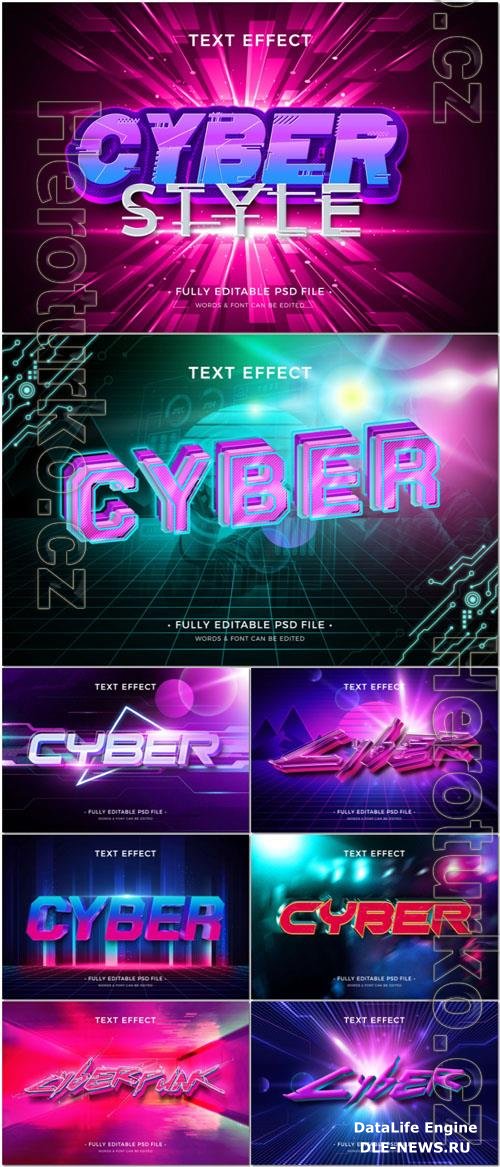 PSD cyberstyle neon text effect design